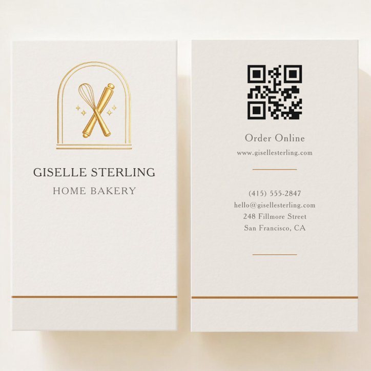 Home Bakery QR Code Business Card