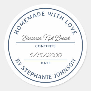 Home Baking Product Name Spruce Blue Classic Round Sticker
