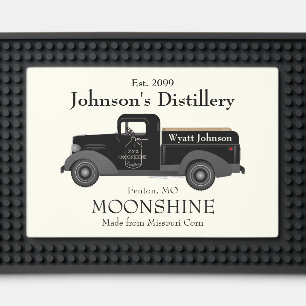 Home Bar Fun Moonshine Jug Vintage Truck Bar Mat