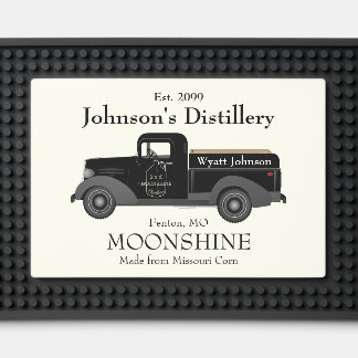 Home Bar Fun Moonshine Jug Vintage Truck Bar Mat