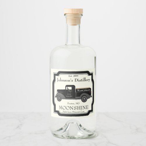 Home Bar Fun Moonshine Jug Vintage Truck Liquor Bottle Label