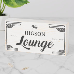 Home Bar or Lounge Cocktail Custom Name Sign