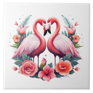 home beach pink flamingo lovers crafting business  ceramic tile
