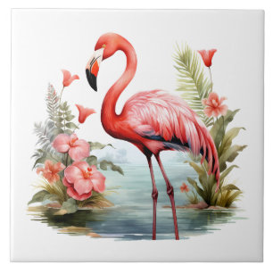 home beach pink flamingo lovers crafting business  ceramic tile