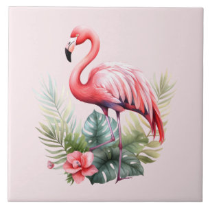 home beach pink flamingo lovers crafting business  ceramic tile