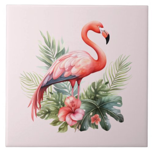 home beach pink flamingo lovers crafting business  ceramic tile