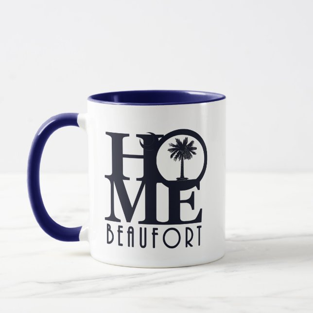 HOME Beaufort Blue Text Mug (Left)