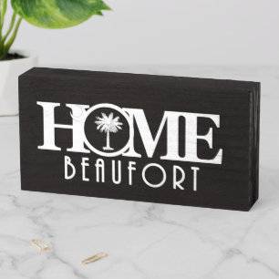 HOME Beaufort SC Wooden Box Sign