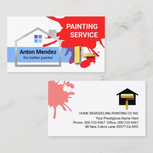 Home Being Painted Over Splatter Business Card