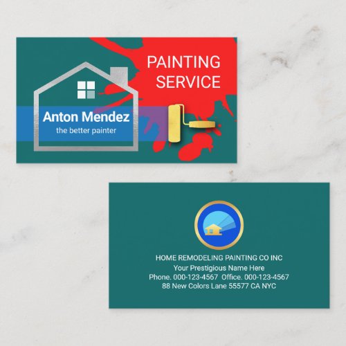Home Being Painted Over Splatter Business Card