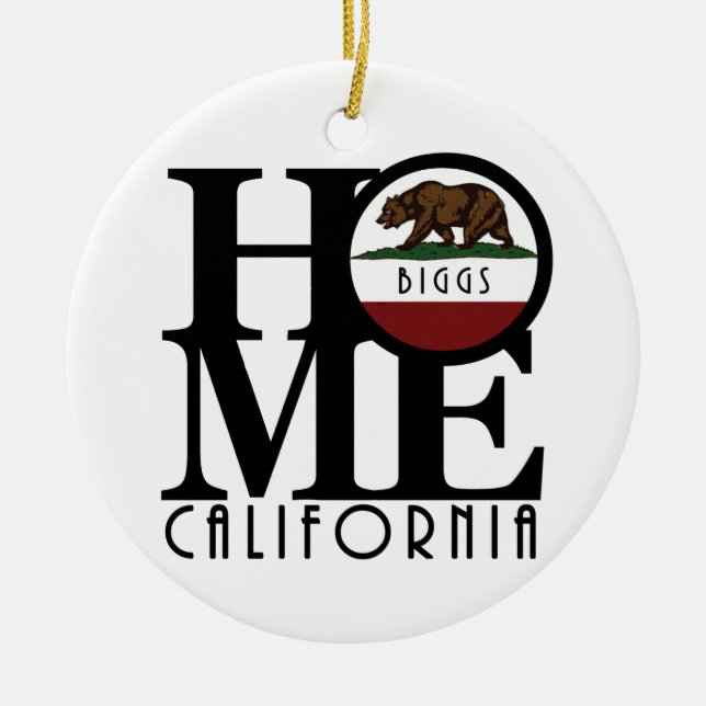 HOME Biggs California Ceramic Ornament (Front)