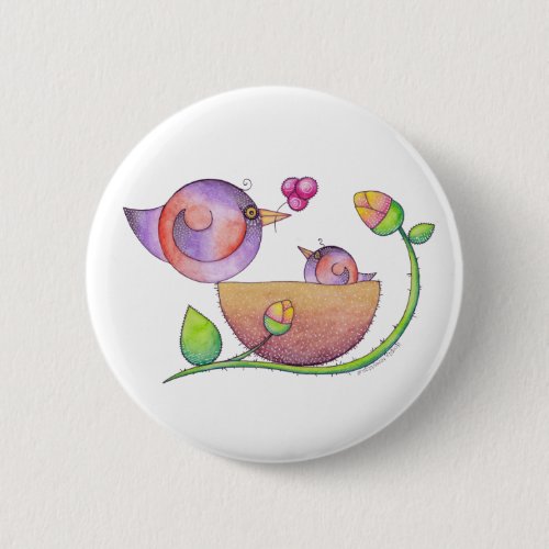 'Home' Birds Button Badge