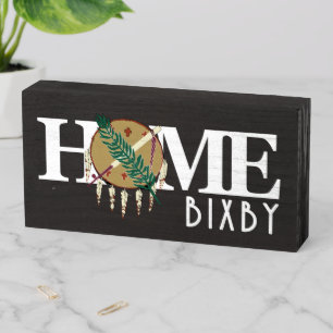 HOME Bixby Oklahoma Wooden Box Sign