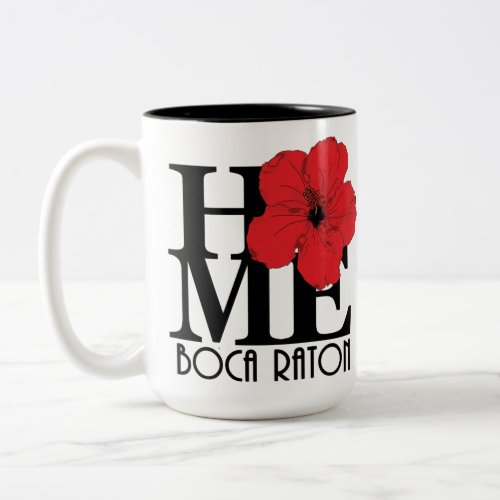 HOME Boca Raton Red Hibiscus 15oz Two_Tone Coffee Mug