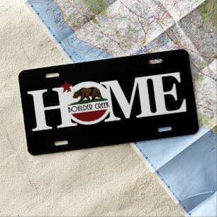 HOME Boulder Creek (white text) License Plate