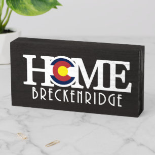 HOME Breckenridge Colorado Wooden Box Sign