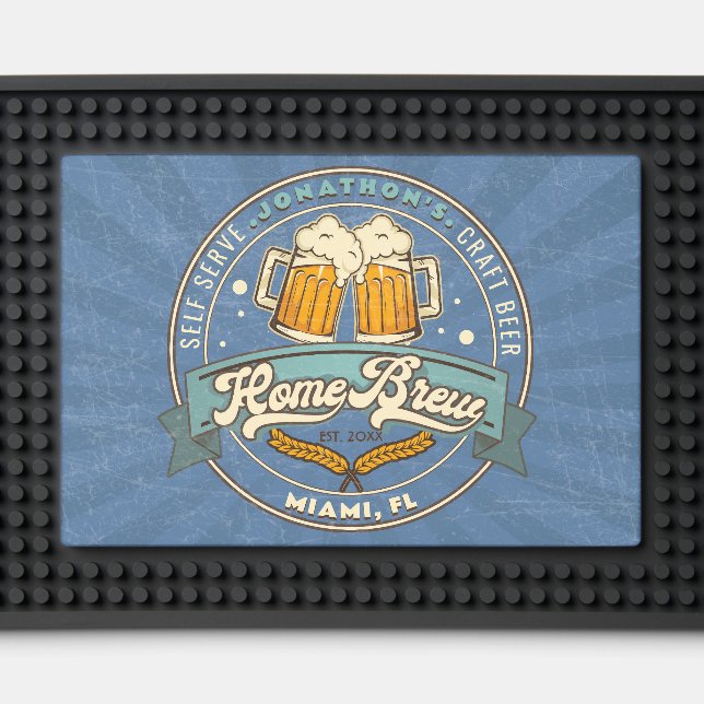 Home Brew Blue Gold ID974 Bar Mat (Front (Close Up))