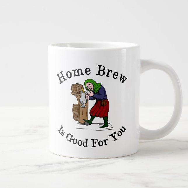 Home Brew Is Good for You Large Coffee Mug (Right)