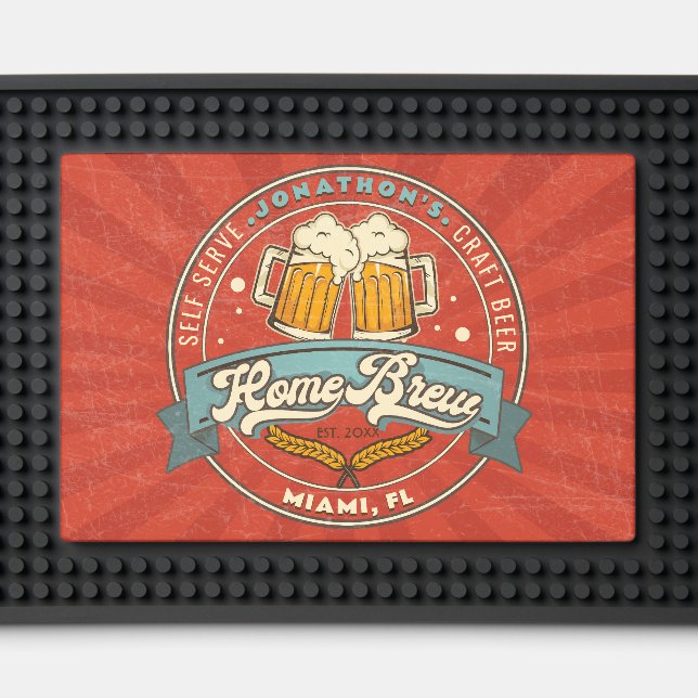 Home Brew Red Gold ID974 Bar Mat (Front (Close Up))