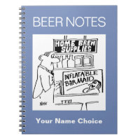 Home Brew Shop has Inflatable Barmaid Notebook