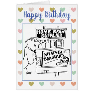 Home Brew Supply Shop Sells an Inflatable Barmaid Cards