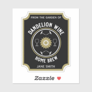 Home Brewed Dandelion Wine Custom Sticker
