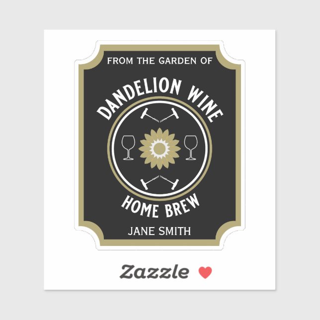 Home Brewed Dandelion Wine Custom Sticker (Sheet)