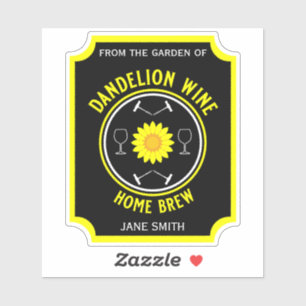 Home Brewed Dandelion Wine Custom Sticker