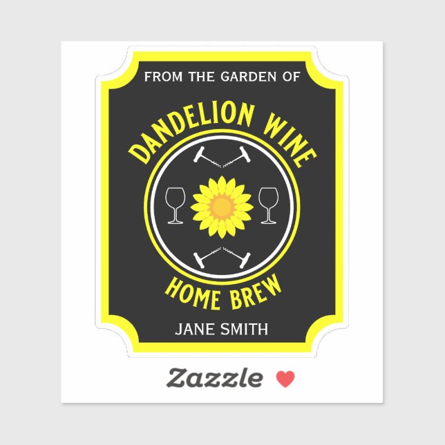 Home Brewed Dandelion Wine Custom Sticker (Sheet)
