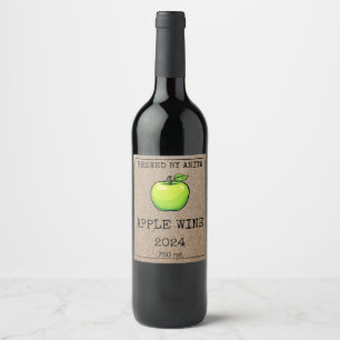 Home Brewing Apple Wine Kraft Paper Style Label
