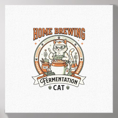 Home Brewing Fermentation Cat Home Brewing Ferment Canvas Photo Tile