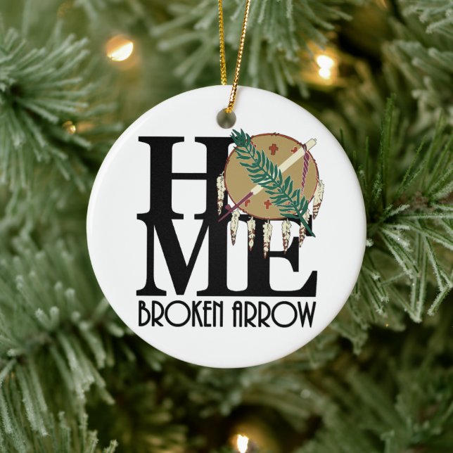 HOME Broken Arrow Oklahoma Ceramic Ornament (Tree)