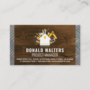 Home Build Construction Tools   Wood   Steel Business Card