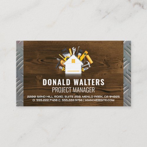 Home Build Construction Tools  Wood  Steel Business Card