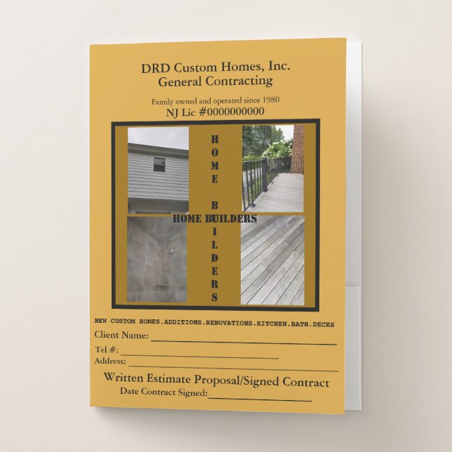 Home Builder Collage Pocket Folders Fill Images (Front)