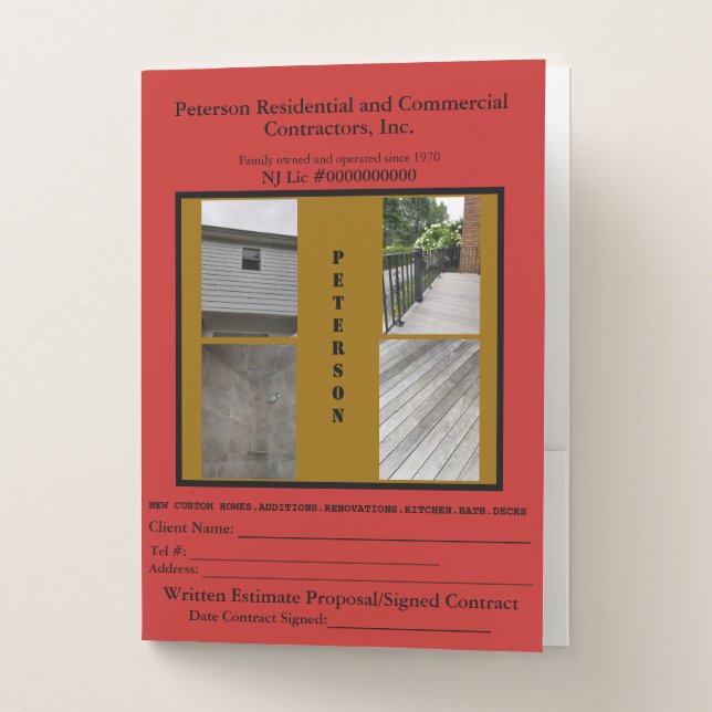 Home Builder Collage Pocket Folders Fill Images (Front)