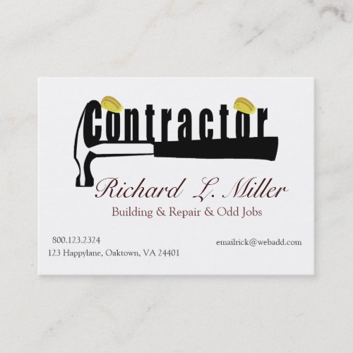 Home Builder Contractor Repair Man Business Card