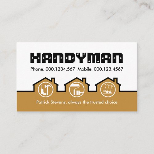 Home Building House Brown Layers Business Card