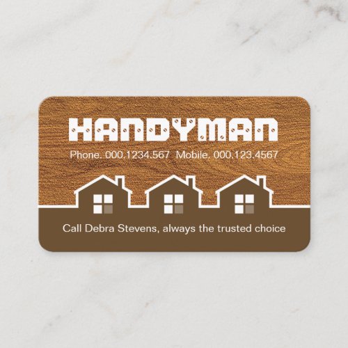 Home Building House On Wood Business Card