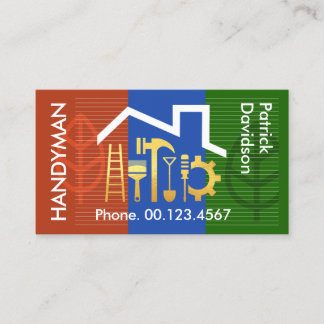 Home Building Landscape Gold Tools Business Card