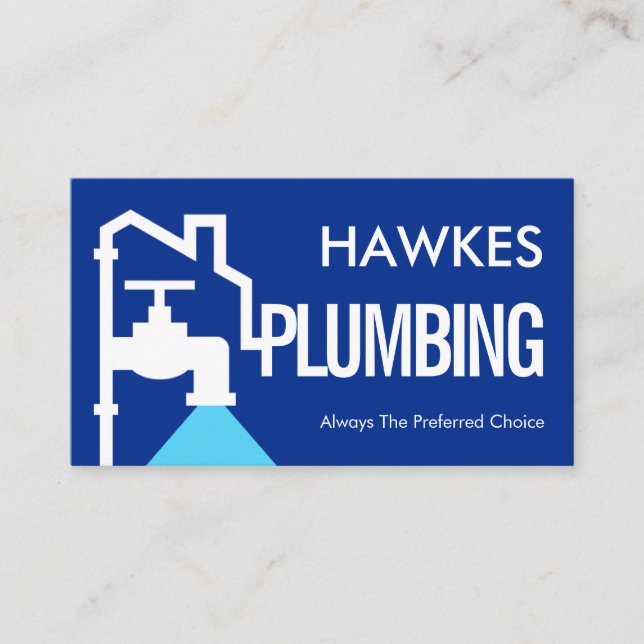 Home Building Pipe Frame Leaking Faucet Business Card (Front)