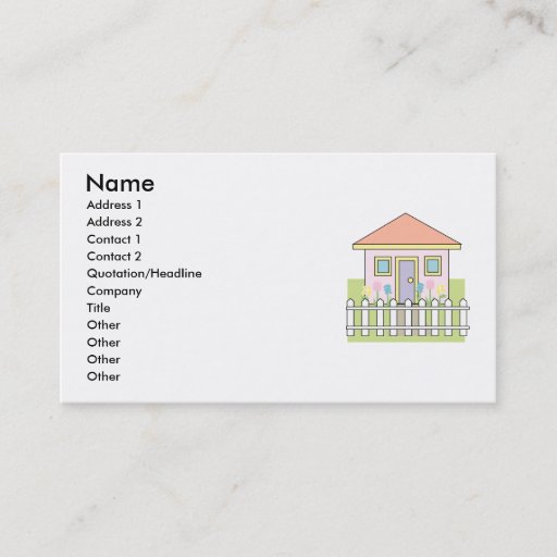 Customizable Home Business Card