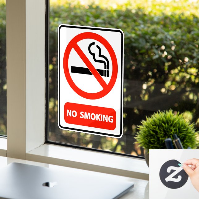 Home Business Office No Smoking  Window Cling (Office)