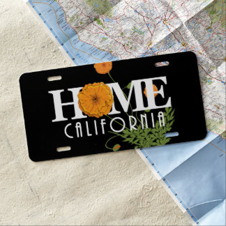 HOME California Poppy Art License Plate