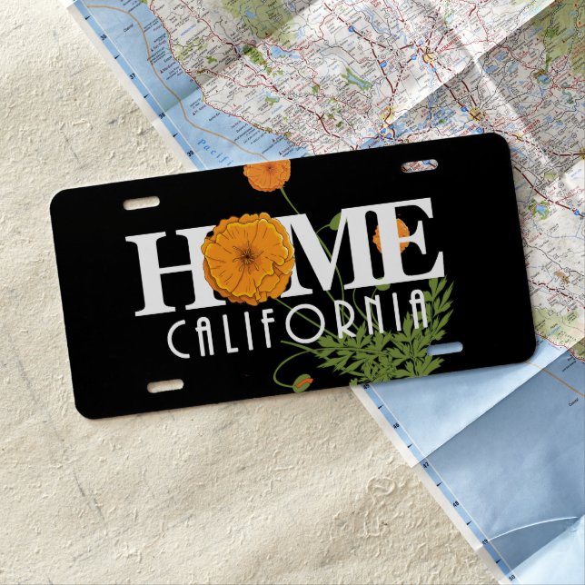 HOME California Poppy Art License Plate (In Situ)
