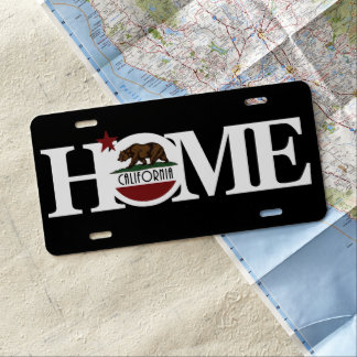 HOME California (white text) License Plate