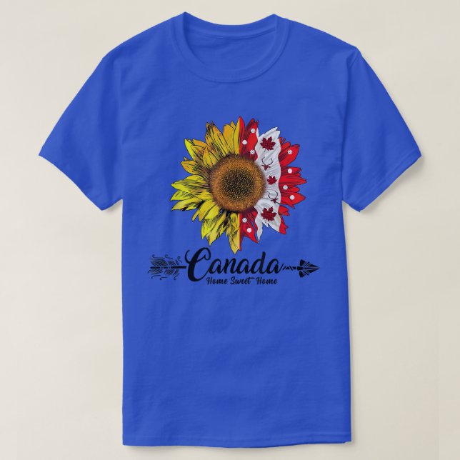 Home Canada Day Maple Sunflower 1st July Independe T-Shirt (Design Front)