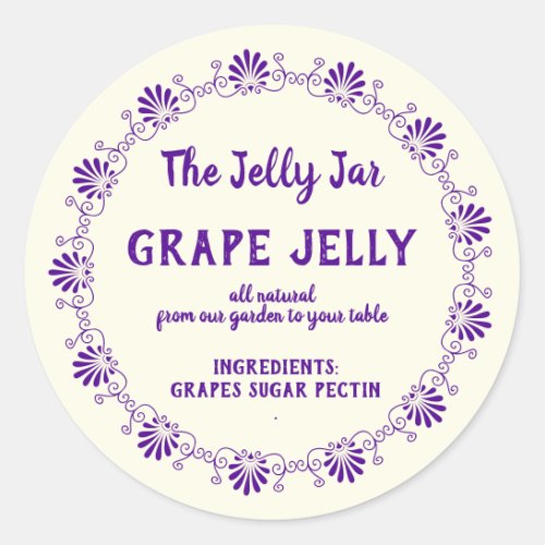 Home Canned Grape Jelly Your Company Name Label