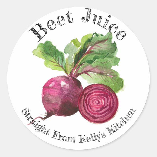 Home Canning Business Beet Juice Food Label (Front)