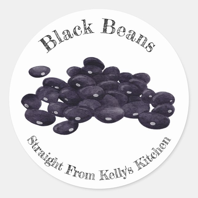 Home Canning Business Black Beans Food Label (Front)